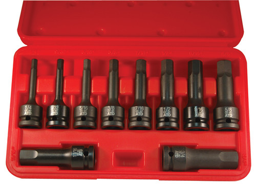 10 Pc. 1/2" Drive SAE Impact Hex Driver Set