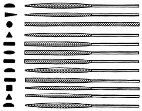 Fowler FOW-75-130-062 Swiss Pattern File Set, 12pc