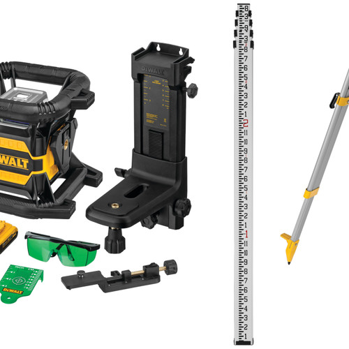 Dewalt DW080LGSK Rotary Laser Kit, 20V MAX*, Tool Connect™, Green Beam