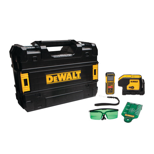 Dewalt DW0839CG Green 3 Spot Laser & 100 ft. Laser Distance Measurer Kit