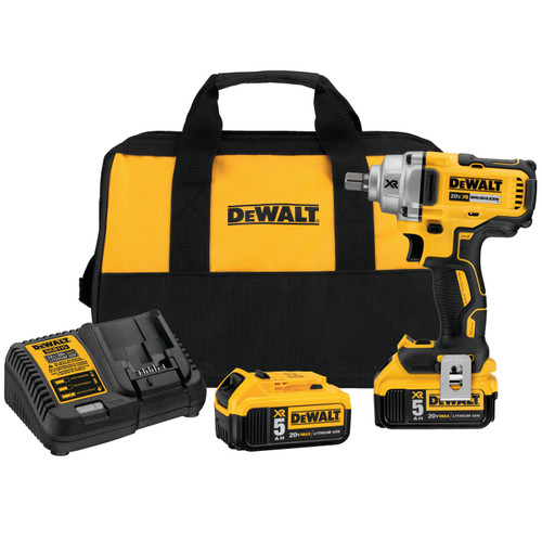 Dewalt DCF894P2 20V MAX* XR 1/2 in. Mid‑Range Cordless Impact Wrench Kit with Detent Pin Anvil (5.0Ah)