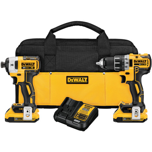Dewalt DCK283D2 20V MAX* XR Brushless Compact Drill/Driver & Impact Driver Combo Kit (2.0Ah)
