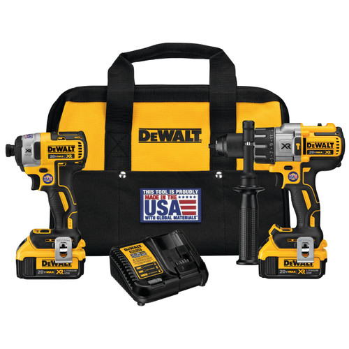 Dewalt DCK299M2 20V MAX* XR Brushless Hammer Drill/Driver & Impact Driver Combo Kit (4.0Ah)