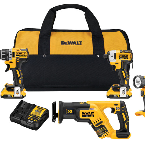 Dewalt DCK484D2 20V MAX* XR Brushless 4‑Tool Compact Combo Kit (2.0Ah)