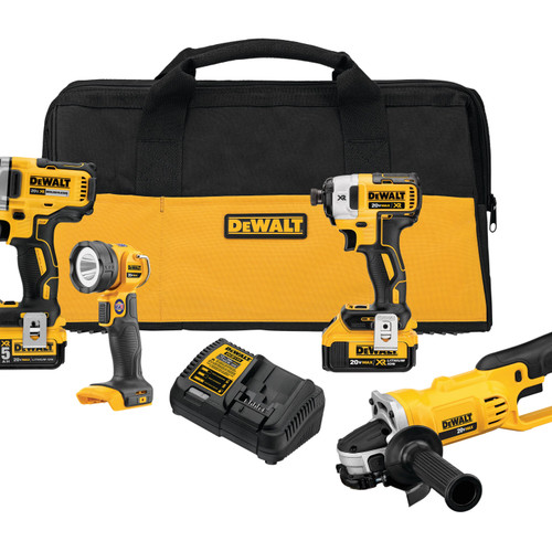 Dewalt DCK498P2 20V MAX* XR Brushless 4-Tool Combo Kit (5.0Ah)