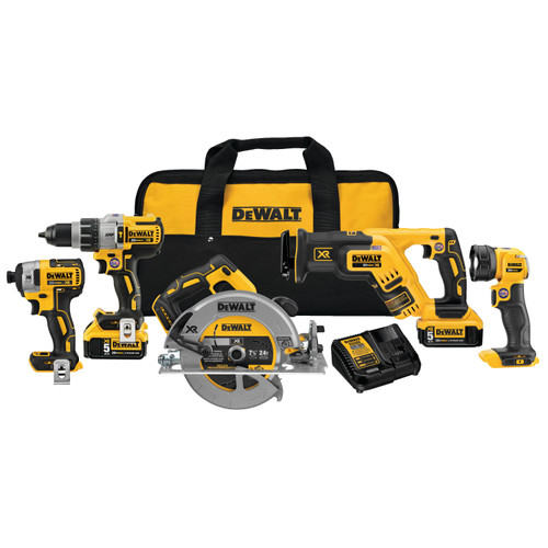 Dewalt DCK594P2 20V MAX* XR Brushless 5‑Tool Combo Kit (5.0Ah)
