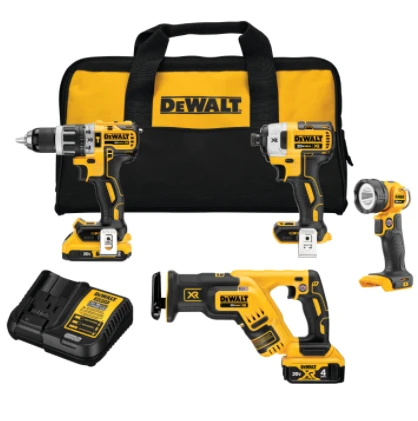 Dewalt DCK487D1M1 20V MAX* XR Brushless Cordless 4-Tool Combo Kit