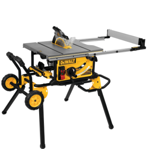10" JOBSITE TABLE SAW 32 - 1/2" (82.5CM) RIP CAPACITY, AND A ROLLING STAND DWE7491RS