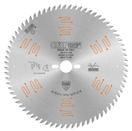 CMT 285.660.10M,9'' + 27/32'',Industrial Low Noise & Chrome Coated Circular Saw Blades With ATB Grind