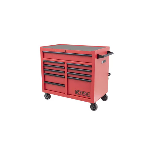 41" Premium 10 Drawer Double Bay 1,000 lb. Tool Box (Matte Red)