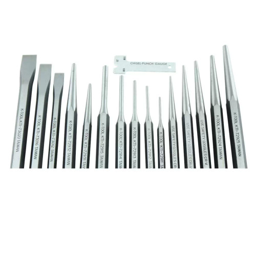 PUNCH & CHISEL SET 15 PC. IN KIT BAG