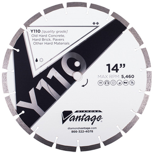 Diamond Vantage Y110 SERIES 12 x .125 x 20mm Hard Material, Value Plus Grade, Segmented Blade