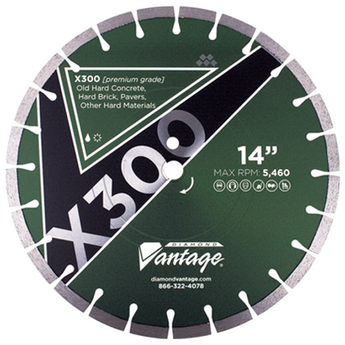 Diamond Vantage X300 SERIES 14 x .110 x 1/20mm Hard Material, Premium Grade, Segmented Blade