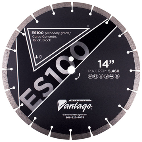 Diamond Vantage ES100 SERIES 12 x .125 x 20mm Conc/Mas, Value Plus Grade, Segmented Blade