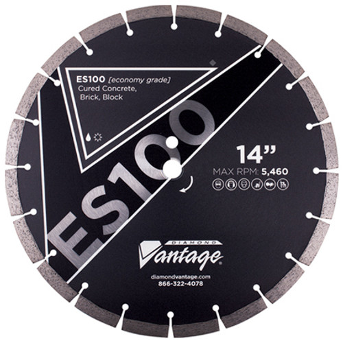 Diamond Vantage ES100 SERIES 14 x .125 x 20mm Conc/Mas, Value Plus Grade, Segmented Blade