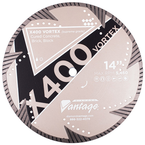 Diamond Vantage X400 VORTEX SERIES 14 x .125 x 20mm Conc/Mas, Supreme Grade, Turbo Rim Blade