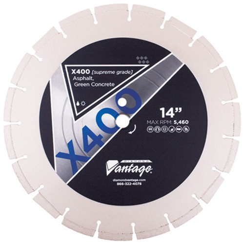Diamond Vantage X400 12 x .125 x 1/20mm Asphalt, Supreme Grade, Segmented Blade