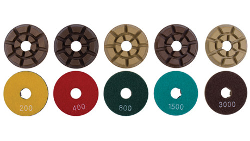 Diamond Vantage 3" Resin Pizza Polishing Pad, Dry, Tan Backing, 100 Grit