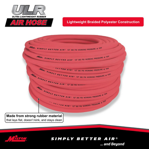 Milton? 1/2" Ultra Lightweight Rubber Hose, 300' Bulk Hose w/ No Ends