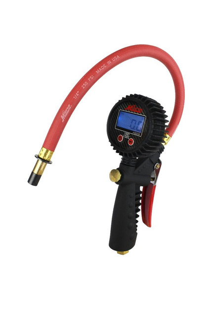 Milton? Pro Digital Tire Inflator/Pressure Pistol Grip Gauge, Straight Foot Chuck, 15" Hose