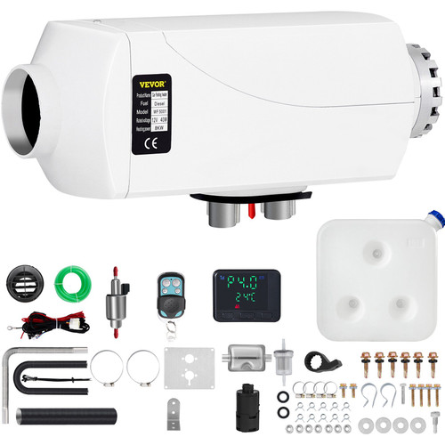 8KW Diesel Air Heater, 10L Tank, Diesel Heater 12V, Muffler, Diesel Parking Heater with LCD Switch and Remote Control, Fast Heating for Truck, Boat, Car Trailer, Campervans and Caravans