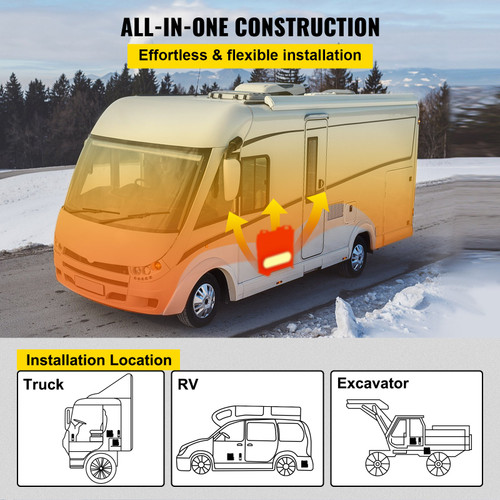 Diesel Air Heater All in One, Fast Heating, 8KW Diesel Heater 12V, Muffler, Diesel Parking Heater for Car,Truck,Vans, RV, Boats, Trailer,Caravan and Motorhome