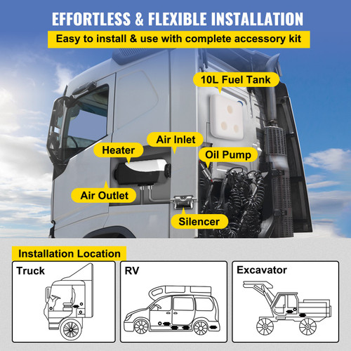8KW 12V Diesel Air Heater LCD Thermostat Quiet For Trucks Boat Car Trailer  US