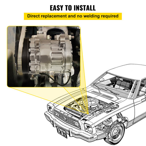 AC A/C Compressor Fit for Freightliner Serpentine Belt Sanden Style 7176 AC A/C Compressor Fit for Freightliner Serpentine Belt Sanden Style 7176