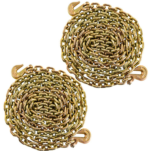 Tow Chain 3/8" 20' G70 2 Pack Tie Down Binder Chain Flatbed Truck Trailer Tow Chain 3/8" 20' G70 2 Pack Tie Down Binder Chain Flatbed Truck Trailer