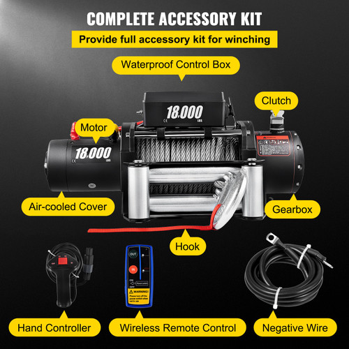 18000LBS Electric Winch 12V Steel Cable Off-road ATV UTV Truck Towing Trailer 18000LBS Electric Winch 12V Steel Cable Off-road ATV UTV Truck Towing Trailer