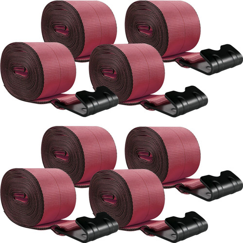 Truck Straps 4" x30' Winch Straps with a Flat Hook Flatbed Tie Downs 15400lbs Load Capacity Flatbed Strap Cargo Control for Flatbeds, Trucks, Trailers, Farms, Rescues, Tree Saver, Red (8-Pack) Truck Straps 4" x30' Winch Straps with a Flat Hook Flatbed Tie Downs 15400lbs Load Capacity Flatbed Strap Cargo Control for Flatbeds, Trucks, Trailers, Farms, Rescues, Tree Saver, Red (8-Pack)