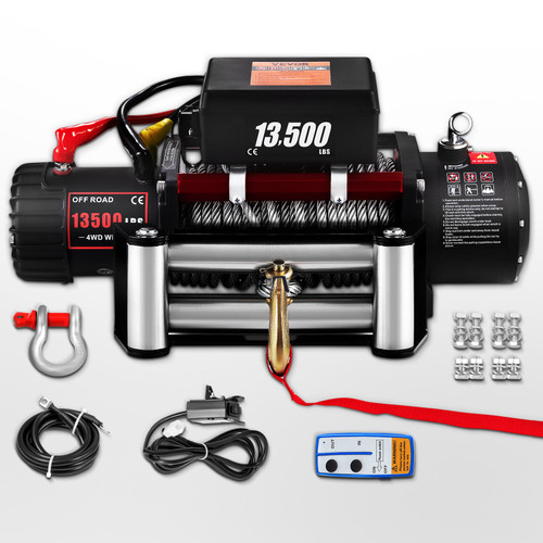 13500lbs/6123.5 kg 12V Recovery Electric Winch Truck Trailer Rope Remote Control 13500lbs/6123.5 kg 12V Recovery Electric Winch Truck Trailer Rope Remote Control