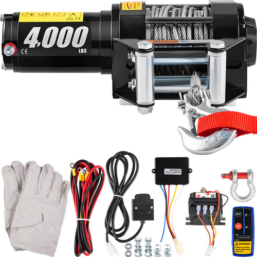 ATV Winch Rope Steel Cable Foot-Remote Roller Superwinch Pull Upto 4000lbs