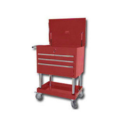 Mountain Professional 4 Drawer Red Service Cart with Mag Wheels Mountain Professional 4 Drawer Red Service Cart with Mag Wheels