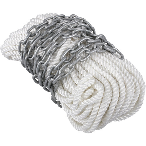Boat Anchor Chain 15' x 5/16" Galvanized Chain 1/2" x 200' Nylon Rope Boat Anchor Chain 15' x 5/16" Galvanized Chain 1/2" x 200' Nylon Rope