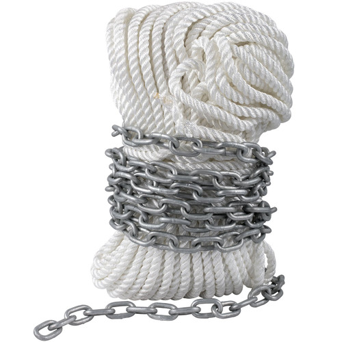 Boat Anchor Chain 15' x 5/16" Galvanized Chain 1/2" x 200' Nylon Rope Boat Anchor Chain 15' x 5/16" Galvanized Chain 1/2" x 200' Nylon Rope