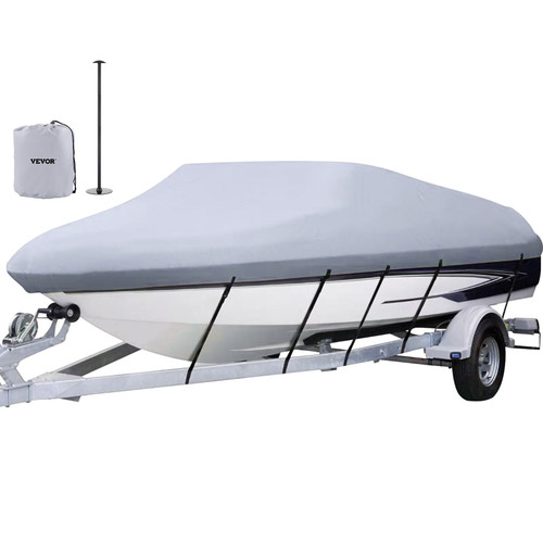 Waterproof Boat Cover, 20'-22' Trailerable Boat Cover, Beam Width up to 106" v Hull Cover Heavy Duty 600D Marine Grade Polyester Mooring Cover for Fits V-Hull Boat with 5 Tightening Straps Waterproof Boat Cover, 20'-22' Trailerable Boat Cover, Beam Width up to 106" v Hull Cover Heavy Duty 600D Marine Grade Polyester Mooring Cover for Fits V-Hull Boat with 5 Tightening Straps