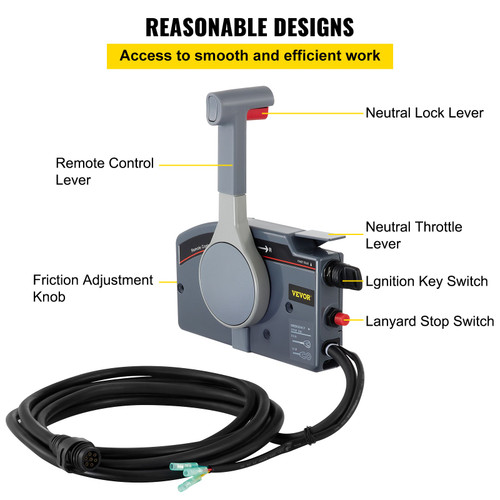 Outboard Throttle Remote Control for YAMAHA 703-48230-12,Pull to Open 7 Pins Outboard Throttle Remote Control for YAMAHA 703-48230-12,Pull to Open 7 Pins