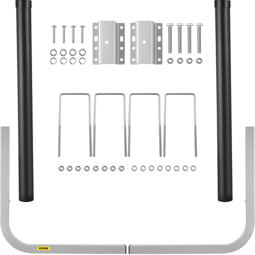 Boat Trailer Guide-ons, 40", 2PCS Rustproof Galvanized Steel Trailer Guide ons, Trailer Guides with Black PVC Pipes, Mounting Parts Included, for Ski Boat, Fishing Boat or Sailboat Trailer