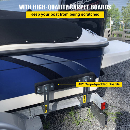 Boat Trailer Guide-ons 48" Rustproof Trailer Guides w/Carpet-padded Boards Boat Trailer Guide-ons 48" Rustproof Trailer Guides w/Carpet-padded Boards