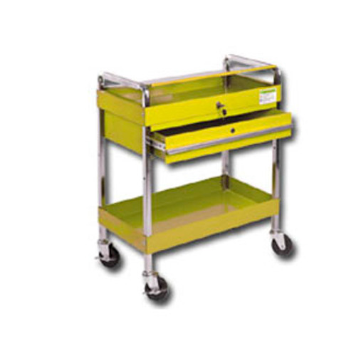 Service Cart with Locking Top and Locking Drawer - Yellow