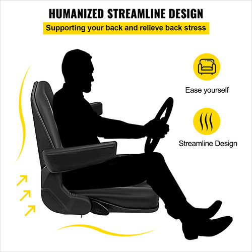 Universal Forklift Seat Full Suspension with Armrest