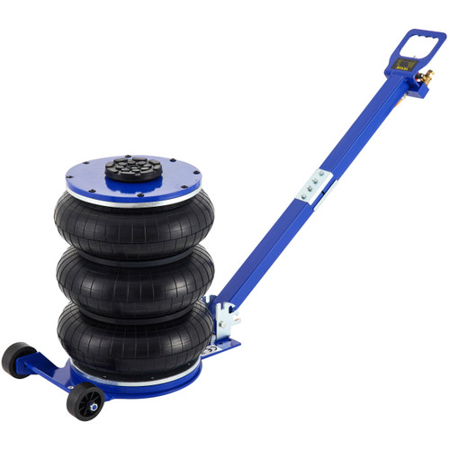 Bag Air Jack 11000lbs Capacity Pneumatic Jack Quick Lift 5T, Heavy Duty, Car Repair Jacks and Floor Jacks, Folding Rod Fast Lifting, Triple Bag, with Two Wheels, Quick Car Lifting Jack, Blue