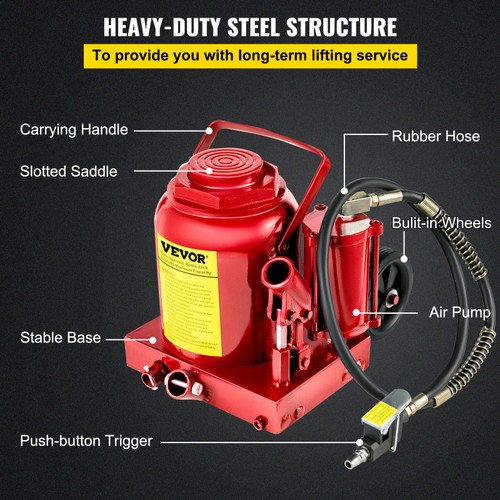 Air Hydraulic Bottle Jack 50 Ton Manual 110200lbs Heavy Duty Auto Truck RV Repair Air Hydraulic Bottle Jack 50 Ton Manual 110200lbs Heavy Duty Auto Truck RV Repair