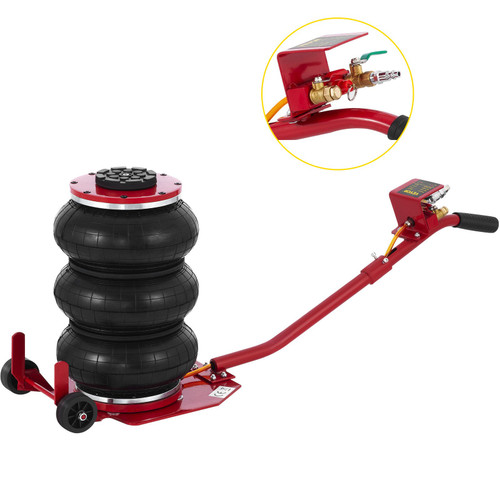 3 Ton Triple Bag Air Pneumatic Jack 6600 Lbs Steel 16" High Compressed Air 3 Ton Triple Bag Air Pneumatic Jack 6600 Lbs Steel 16" High Compressed Air