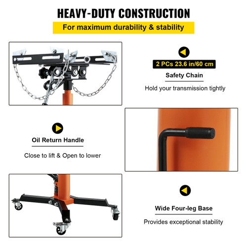 Transmission Jack 1100 lbs 2-Stage Hydraulic High Lift Vertical Telescopic Transmission Jack 1100 lbs 2-Stage Hydraulic High Lift Vertical Telescopic