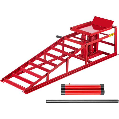 Hydraulic Car Rampshydraulic Vertical Ramps 5t/11000lbs Low Profile 1pcs In Red