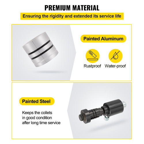 Hydraulic Exhaust Pipe Expander, 1-5/8" to 4-1/4" Size, 10 T Pedal Pump Included w/4 Dies and 2 Storing Cases for Copper, Aluminum Tubes in Car Repairing