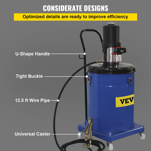 Grease Pump 10 Gallon 40L Air Operated Grease Pump, 1.3L/Min Pneumatic Grease Bucket Pump, 48-52MPa Portable Grease Pump, 80:1 Ratio Oil Bucket Pump, with Pressure Hydraulic Hose, Grease Gun Grease Pump 10 Gallon 40L Air Operated Grease Pump, 1.3L/Min Pneumatic Grease Bucket Pump, 48-52MPa Portable Grease Pump, 80:1 Ratio Oil Bucket Pump, with Pressure Hydraulic Hose, Grease Gun