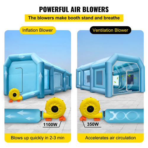Inflatable Paint Booth Car Paint Tent 30x20x13FT w/ Filter &2 Blowers Inflatable Paint Booth Car Paint Tent 30x20x13FT w/ Filter &2 Blowers